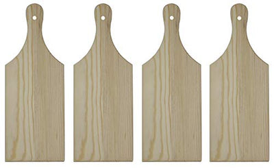 Package of 4 Unfinished Wooden Mini Cutting Boards for Decorating and Crafting