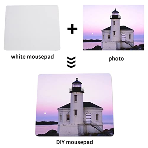30 pcs Mouse Pad Sublimation Blanks for Heat Press Printing, Rubber Crafts Sublimation Blank Mousepad White 24x20x0.2cm OKBA