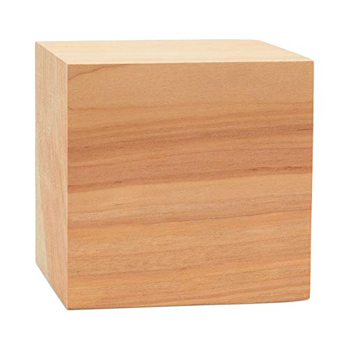 Unfinished Wood Cubes 3 inch, Pack of 4 Large Wooden Cubes for Wood Blocks Crafts and Decor, by Woodpeckers Woodpeckers