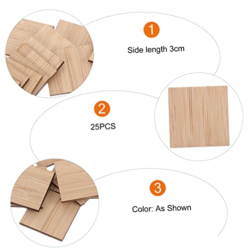 MAGICLULU 25pcs Hand Painted Bamboo Unfinished Triangle Discs Unfinished Wood Board - Slices Wood Rectangles Crafts DIY Wood Squares for Crafts Kids MAGICLULU