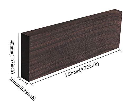 Tzong 2Pcs Black Ebony Lumber Wood Timber Handle Plate for Music Instruments DIY Tools 3/8"x1.5"x5" WoodArtSupply