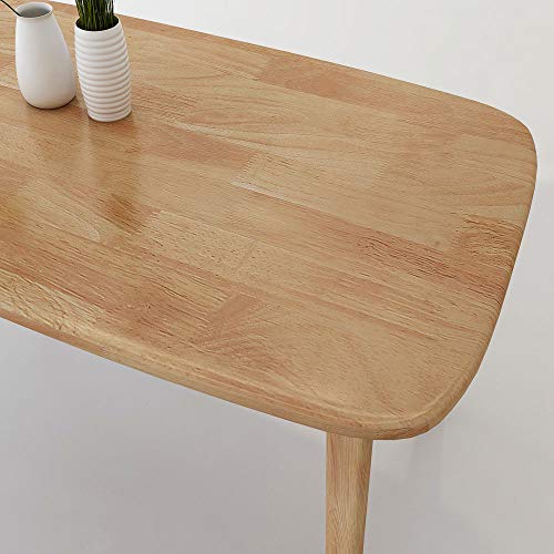 WoodShine Mid Century Modern Real Solid Wood Dining Table, Working Desk,47 Inch,Natural… WoodShine