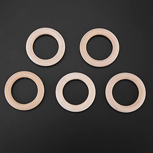 50pcs Wood Rings Circle Unfinished Wooden Round Rings DIY Wood Craft Pendant Connectors Jewelry Making Walfront