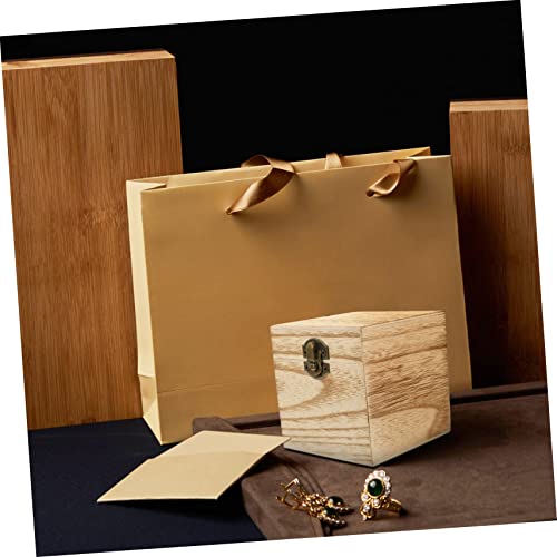 NOLITOY 4pcs Box Wooden Gift Box Unfinished Unpainted Chest Wooden Storage Chest Wood Trinket Containers Snack Food Gifts Storage Bins Jewelry Wood NOLITOY