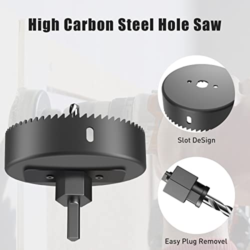 HYCHIKA Hole Saw Set with Case, 19 Pieces Hole Saw Bit with 3/4-5inch Saw Blades, 2 Mandrels,2 Drill Bits,1 Installation Plate,1 Hex Key, Hole Saw HYCHIKA BETTER TOOLS FOR BETTER LIFE