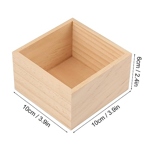 GNIEMCKIN 20 Pack 4 x 4 Inch Wooden Box, Unfinished Small Square Wooden Box, Rustic Wooden Box, Organizer Storage wood Box for DIY Crafts, GNIEMCKIN