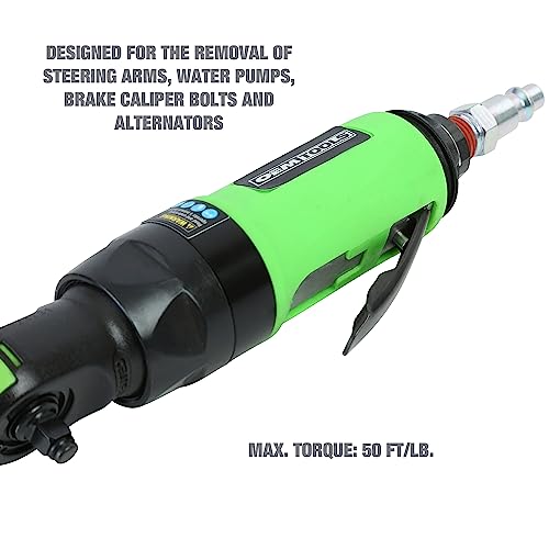 OEMTOOLS 24415 1/4" Drive Super Duty Air Impact Ratchet, Max Torque of 50 Lb/Ft, 700 RPM Power Ratchet Wrenches, Compact And Lightweight Pneumatic OEMTOOLS