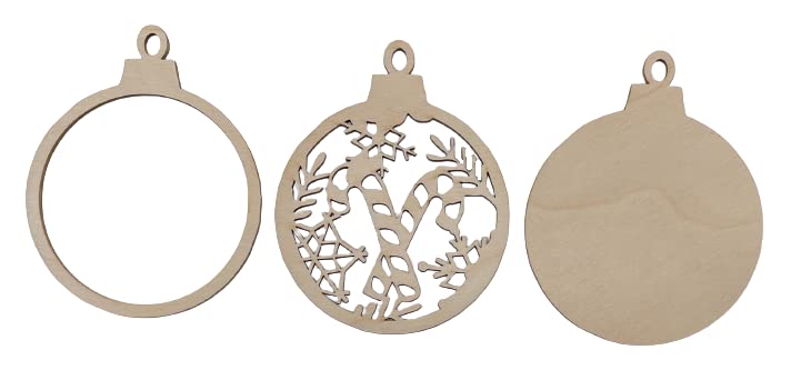 Candy Cane Door Sign 3 Pieces Laser Cut Out Unfinished RND57 The Wood Shape Store