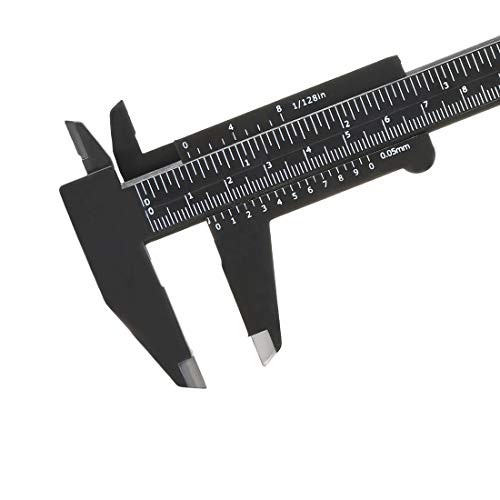 uxcell Vernier Caliper 150mm 6 Inch Metric Mini Double Scale Plastic Ruler Measuring Tool Black uxcell