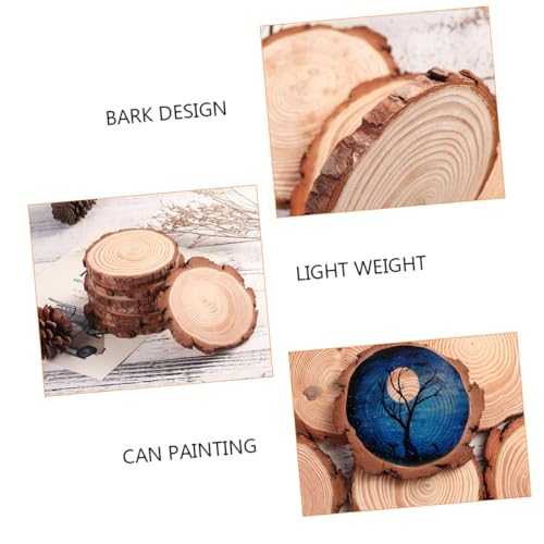BESPORTBLE 12pcs Bark Coasters Wood Coasters with Bark Succulent Pot Holder Wood Disc Coasters Unfinished Wood Slices Table Cup Base Cork Base Under BESPORTBLE