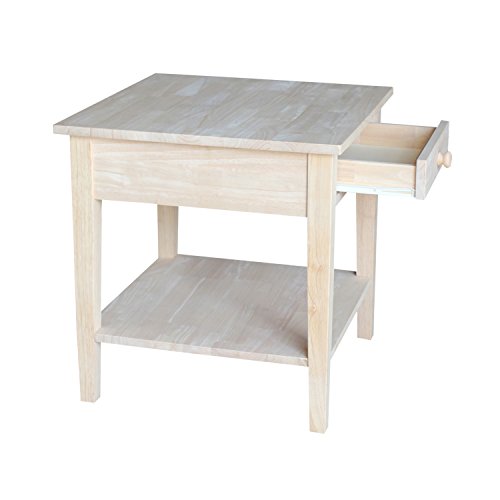 IC International Concepts Spencer End Table, 24 in W x 24 in D x 25 in H, Unfinished IC International Concepts
