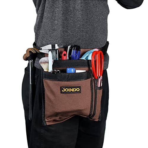 JOINDO Tool Pouch Belt, Utility Belt Bag with 5 Pockets, Tool Apron Pouch, Garden Tool belt for Men Women Carpenters Electricians Mechanics JOINDO