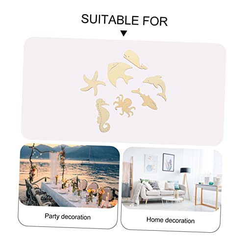 ibasenice 56 Pcs Ocean Cartoon Wood Chips Ornaments for Kids Unfinished Wood Seahorse Ocean Life Cutouts Wood Paint for Crafts Wood Cutouts for ibasenice