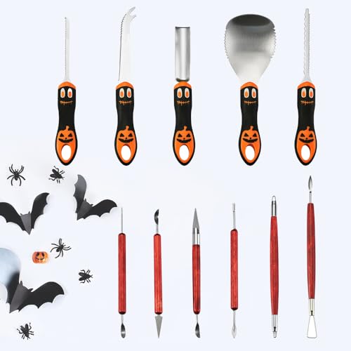 WeKit Pumpkin Carving Kit for Adults & Kids with Professional Detail Sculpting Tools11 PCS WeKit