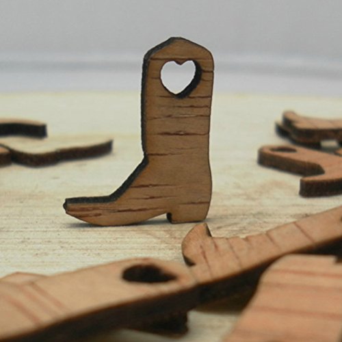 SUPVOX 100pcs Unfinished Wood Cutouts Miniature Wooden Cowboy Boots Embellishments for DIY Crafts Wedding Party Decoration SUPVOX
