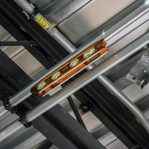 Klein Tools 935RB Torpedo Level, 8-Inch Billet Magnetic Level, 0/30/45/90 Degree Vials, V-Groove, Tapered Nose, High-Visibility Vial and Body Klein Tools