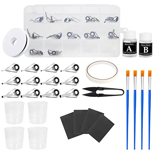 Fishing Rod Tip Repair Kit, 36pcs 12 Sizes Rod Tip Replacement, All-in-One  Supplies with Glue, Thread, Scissor, Brushes, Measuring Cups, Sand Papers,  Adhesive Tape, Storage Box Fishing Pole Repair Kit – WoodArtSupply