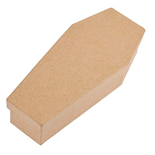 Factory Direct Craft Unfinished Paper Mache Coffin Boxes - 6 Casket Shaped Boxes for Halloween or Gothic Weddings and Decorations Factory Direct Craft