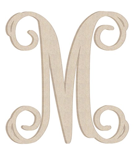 Wooden Letter 8" Blank M Vine Monogram Font MDF (Various Sizes) NEXTCraft