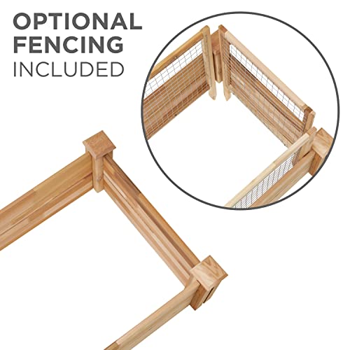 Jumbl Raised Canadian Cedar Garden Bed | Elevated Wood Planter for Growing Fresh Herbs, Vegetables, Flowers, Succulents & Other Plants at Home | Jumbl