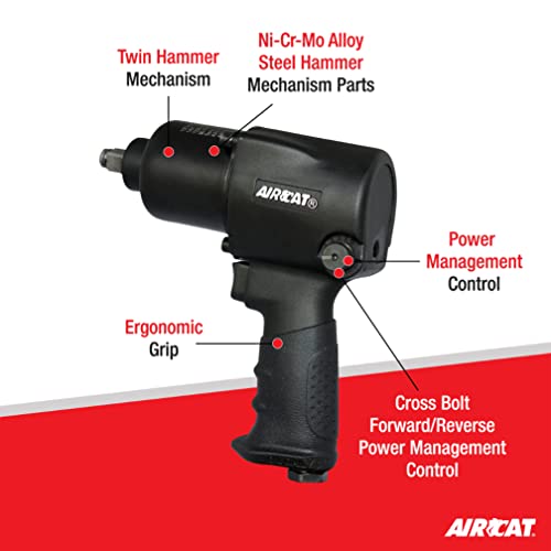AirCat Pneumatic Tools 1431: 1/2-Inch Impact Wrench 1,000 ft-lbs - Standard Anvil AIRCAT