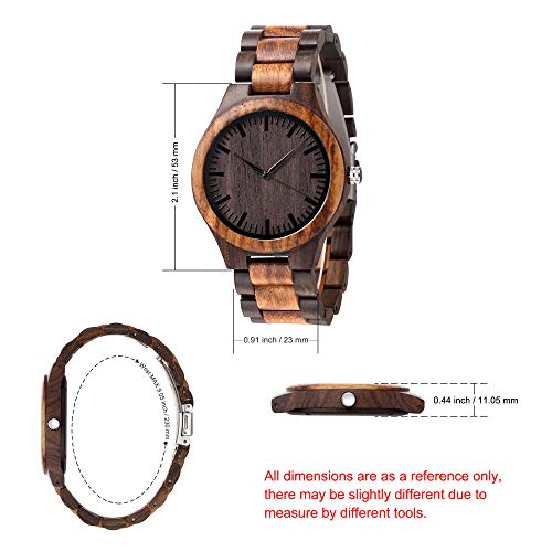 Fodiyaer Custom Engraved Wood Watch Gifts for Boyfriend Husband Men Fiancé Him As Personalized Anniversary Christmas Birthday Father Day Graduation Fodiyaer