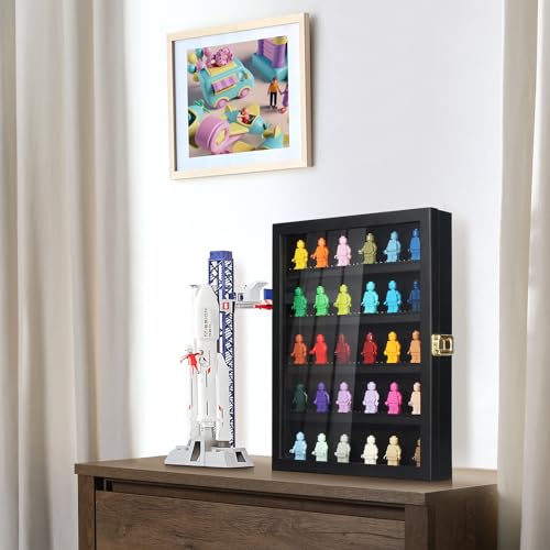 TJ.MOREE Minifigure Display Case for Collectibles, Mini Figure Display Case Wall Mount, 11 x 13.4 inches Black TJ.MOREE