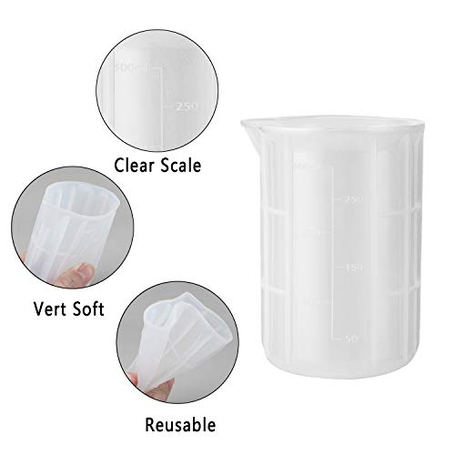 Gartful 300ml Large Silicone Measuring Cups, 10 oz Epoxy Resin Mixing Cups, Jewelry Casting Molds, Acrylic Paint Pouring, Cup Making, Nonstick Gartful
