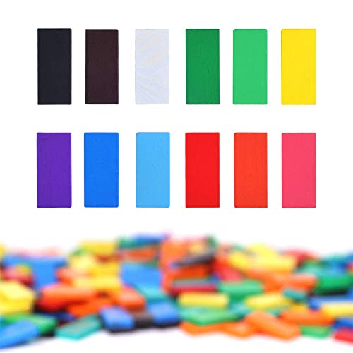 BigOtters Super Domino Blocks, 360PCS Bulk Domino Start Kit 12 Colorful Wooden Domino Blocks Educational Racing Game for Kids Birthday Party Favor BigOtters