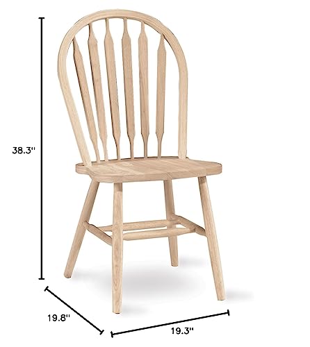 International Concepts 37-Inch Arrow Back Chair, Unfinished, Fabric IC International Concepts