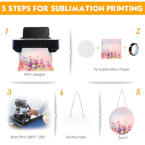 Beeveer 10 Pcs Round Sublimation Door Hanger Blanks 10 x 10 Inch Wall Hanging MDF Wood Blanks Unfinished Wooden Blank Wood Sign Circle Sublimation Beeveer