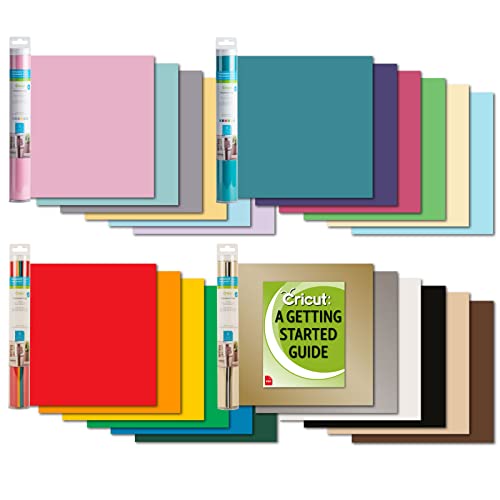Cricut Premium Vinyl - Removable, 12” x 12” Adhesive Decal Sheets Essential  Sampler