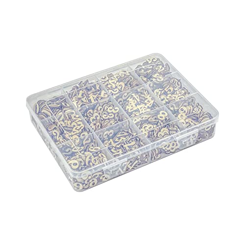 Cregugua 1692 Pieces 15mm Mini Wooden Numbers 9/16 inch Tiny Unfinished Wood Numbers 0-9 for DIY Scrapbooking Crafts Cregugua