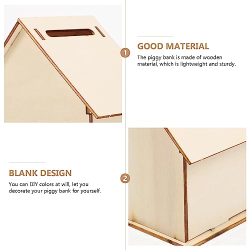 Zerodeko 5pcs Small House Coin Bank Piggy Bank Toy Small House Money Jar House Craft Kit Unfinished Craft House DIY Coin Bank Bulk Kids Toys Doddle Zerodeko