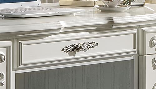 Acme Furniture Dresden 36" Wide Wooden Executive Writing Desk, Bone White Finish Acme Furniture