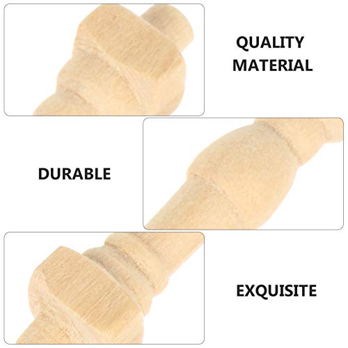 COHEALI 36 pcs Wooden Art Craft Decor Accessory DIY Spindles Unfinished Dollhouse Wood Handrails Layout Models Miniature Furniture for Mini Railing COHEALI