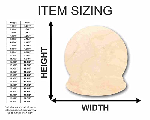 Unfinished Wood Snow Globe Shape - Paint - Winter - Craft - up to 24" DIY 20" / 1/2" 24 Hour Crafts