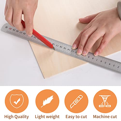 24 Pieces 1/8" x12" x 12" Craft Wood Basswood Sheets Thin Wood Slices Craft Project Board Unfinished Plywood for Laser Cutting DIY Wooden Plate Model FORACKS