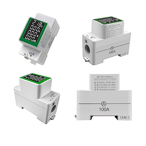 HiLetgo AC Digital Multimeter 50-300V 100A PZEM-008 LCD Display Digital Current Voltage Active Power Energy Multimeter Ammeter Voltmeter AC Din Rail HiLetgo