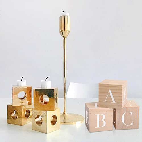 Tosnail 6 Pack 3 Inches Unifinished Wooden Cubes Wooden Blocks - Great for Crafts Making Tosnail