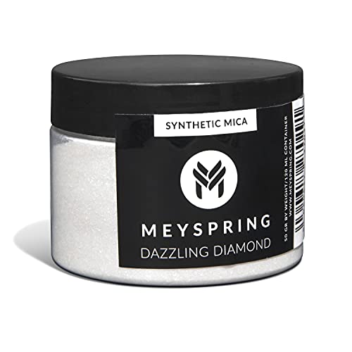 MEYSPRING Dazzling Diamond - White Glitter Mica Powder - Resin Glitter - White Mica Powder for Epoxy Resin - Resin Color - Mica Powder for Lip Gloss MEYSPRING