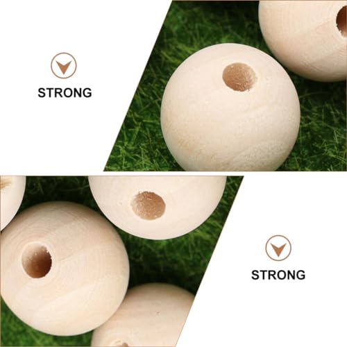 Tofficu 50 Pcs 16MM Wood Beads, Wooden Beads for Crafts Unfinished Wood Beads Bulk Wooden Beads for DIY Craft Painting Carving Tofficu