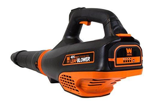 WEN Cordless Electric Leaf Blower, Brushless with 40V Max 2Ah Battery and Charger (40410), Black WEN