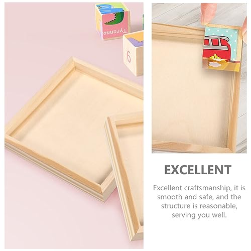 MAGICLULU 8 Pcs Toys Puzzle Unfinished Wood Serving Sundries Holder Toy Holder Unfinished Wood Tray Serving MAGICLULU