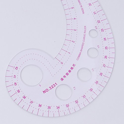 UTENEW French Curve Ruler Sewing, Comma Shaped 42cm Drawing Template Tool, Drafting Clothes Sleeves 2 Pack okdeals