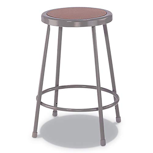 Alera ALEIS6624G 24 in. Seat Height Backless Industrial Metal Shop Stool - Brown Alera