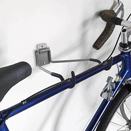 Stalwart Bike Wall Mount - EVA Foam Padded Bicycle Hooks with 50lb Capacity - Flip-Up Garage Bicycle Rack for Mountain, Road, and Kids Bikes by Rad Stalwart