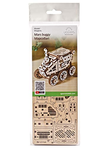 UGEARS Science STEM Mars Rover, DIY Engineering Activity, STEAM School Project, Mechanical Wooden Puzzle, Eco Building 3D Toy, Educational Gift for UGEARS