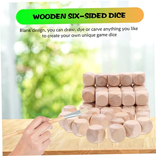 Kisangel 20Pcs Unfinished Wood dice Unfinished Wood Cube Wood Game dice Blank Wooden dice 16mm dice Unfinished Blank dice Blank Square Blocks Blanks Kisangel