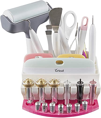 XCJD Organizer for Cricut Tools and Accessories Blade Holder Caddy,Storage for Cricut Maker Blades/QuickSwap Tip/Explore DeepCut Blade (RED, XCJD